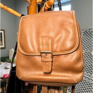 Vintage mini leather backpack